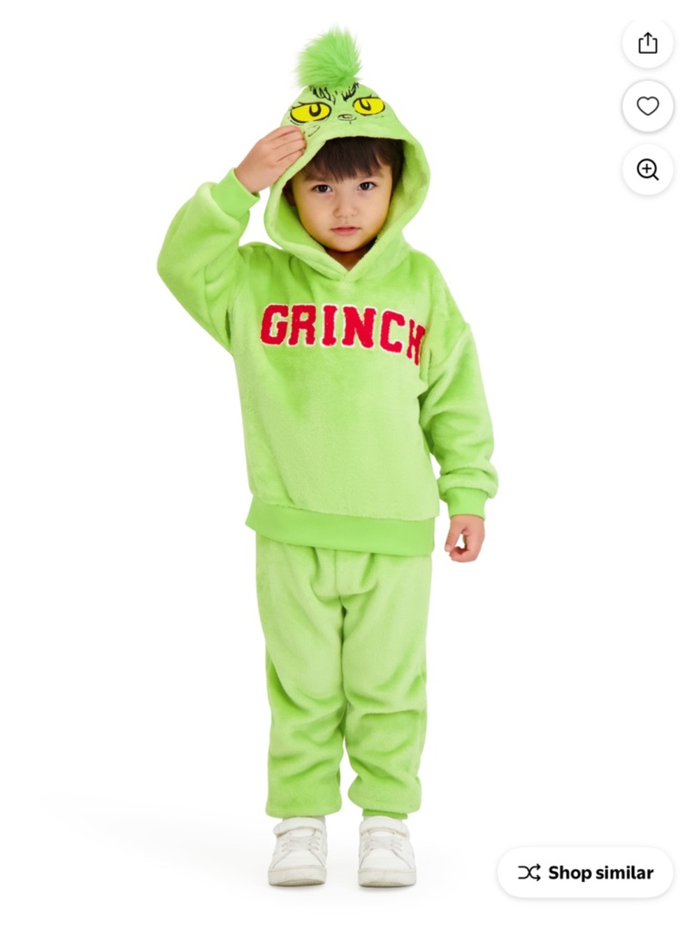 Dr. Seuss Grinch Toddler Unisex Hoodie and Joggers - Lime Green w Yellow Accents